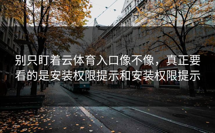 别只盯着云体育入口像不像，真正要看的是安装权限提示和安装权限提示