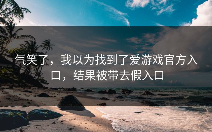 气笑了，我以为找到了爱游戏官方入口，结果被带去假入口