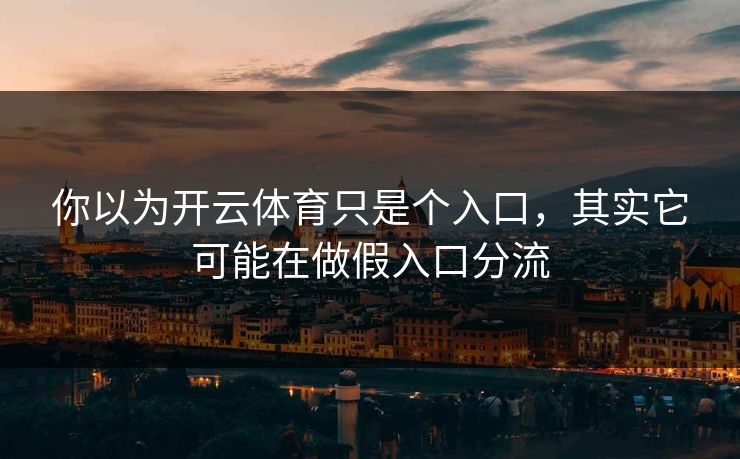 你以为开云体育只是个入口，其实它可能在做假入口分流
