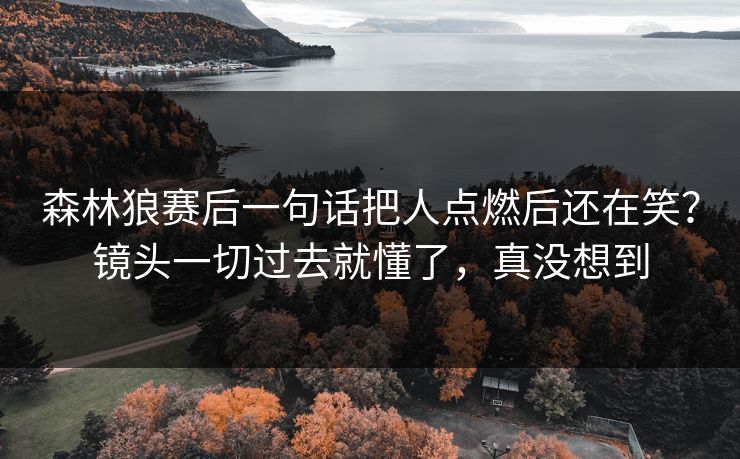 森林狼赛后一句话把人点燃后还在笑？镜头一切过去就懂了，真没想到