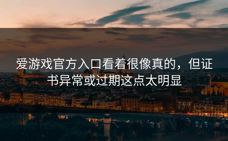 爱游戏官方入口看着很像真的，但证书异常或过期这点太明显
